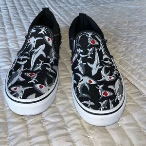 NWOT Shark Glow in the Dark Vans - Black and Gray